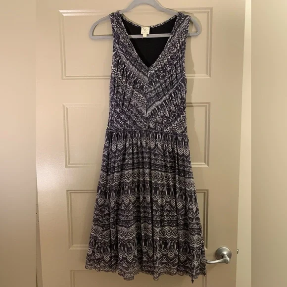 Black Patterned Vera Dress by Weston Wear for Anthropologie size XL - Picture 2 of 5